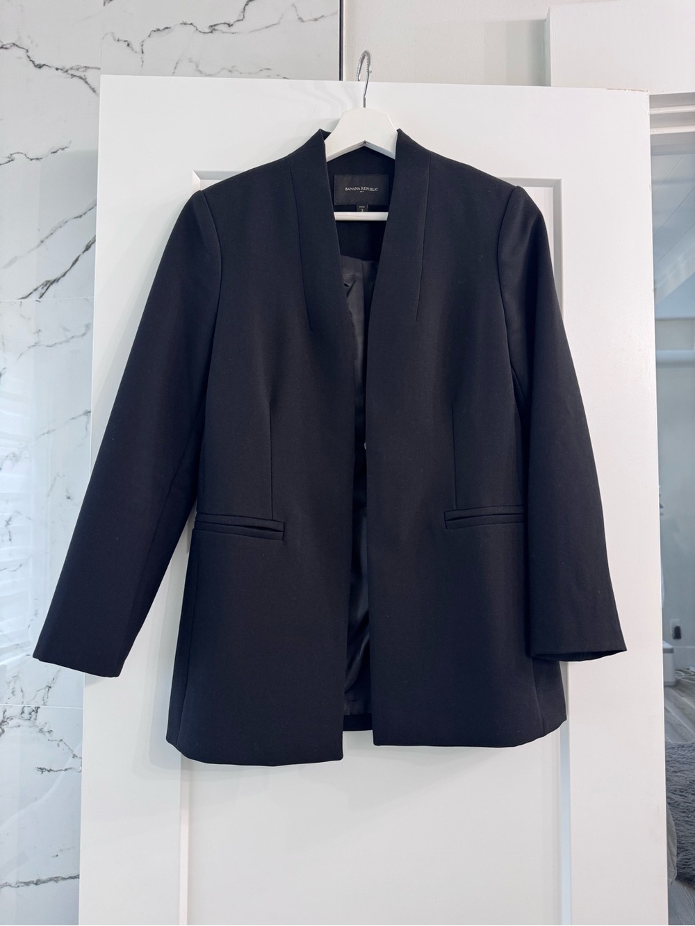 Banana Republic Black Open-Front Blazer
